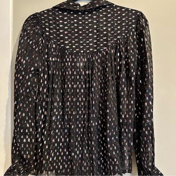 TOP SHOP Colorful Metallic Blouse- size 4 - Picture 7 of 7